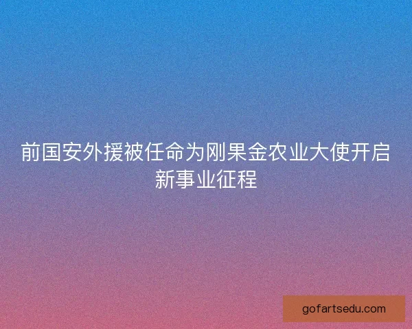 前国安外援被任命为刚果金农业大使开启新事业征程