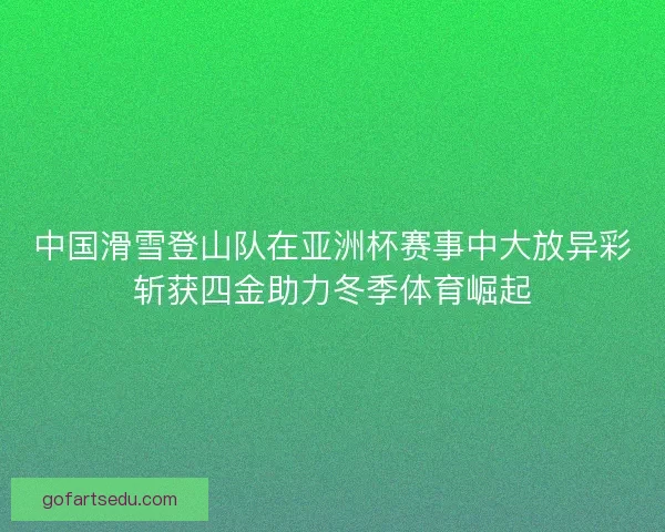 中国滑雪登山队在亚洲杯赛事中大放异彩斩获四金助力冬季体育崛起 中国滑雪登山队在亚洲杯赛事中大放异彩斩获四金助力冬季体育崛起