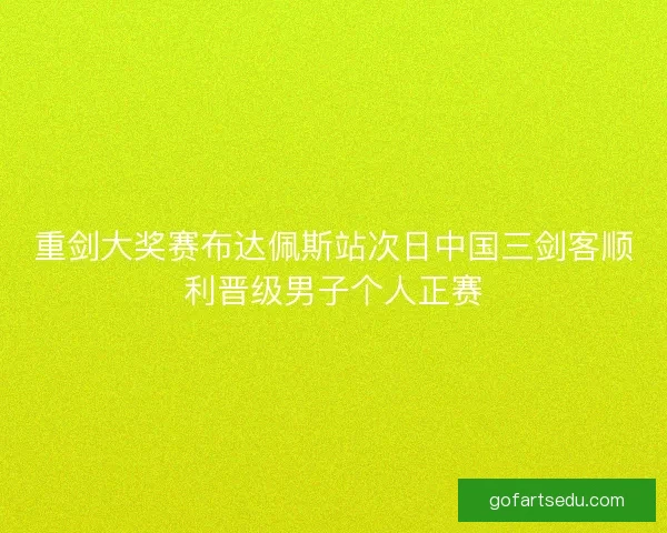重剑大奖赛布达佩斯站次日中国三剑客顺利晋级男子个人正赛 重剑大奖赛布达佩斯站次日中国三剑客顺利晋级男子个人正赛